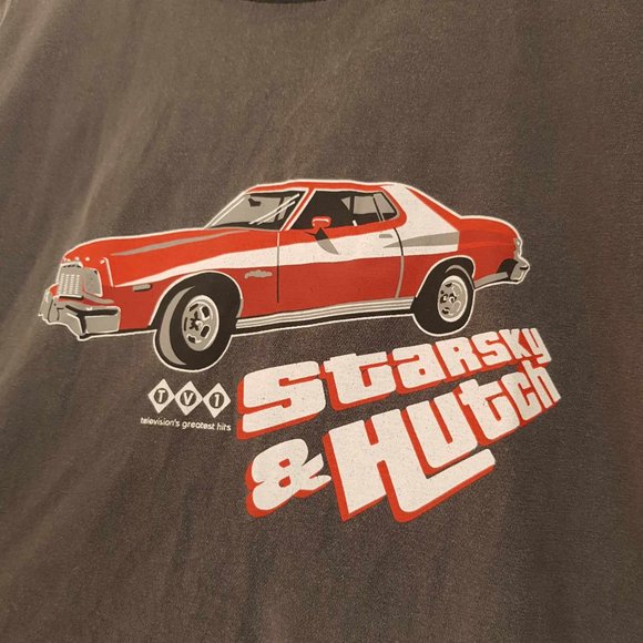 Starsky and Hutch TV 1 Graphic Grey Car Show T Shirt Mens M - Picture 2 of 7